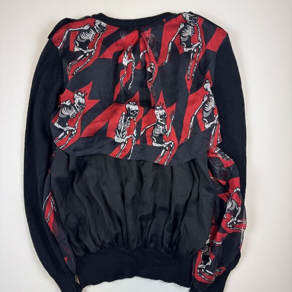 Alexander McQueen Black and Red Skeleton Cardigan - Picture 2 of 5